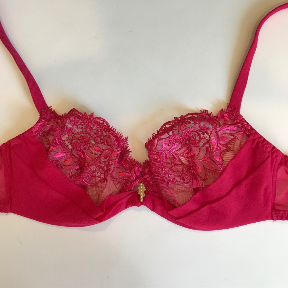 Simone Perele Red Pleated Cup Bra